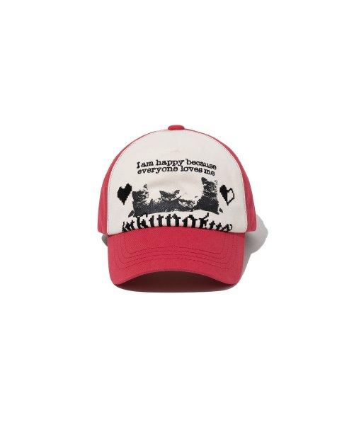 kitten paradise 5pannel cap - red