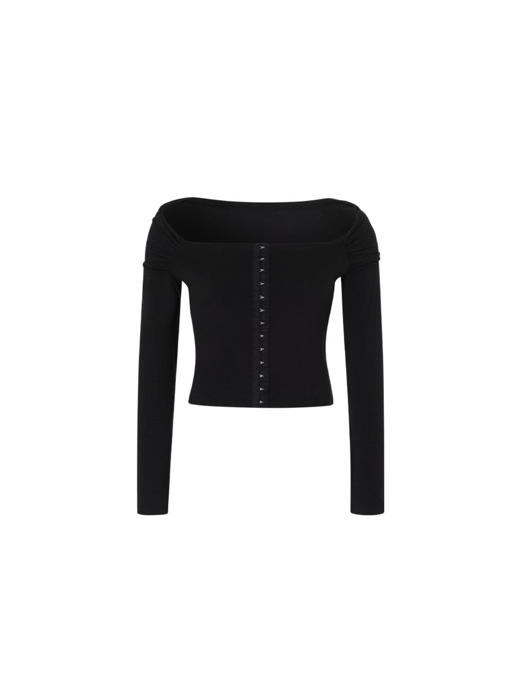 Off shoulder shawl top (Black)