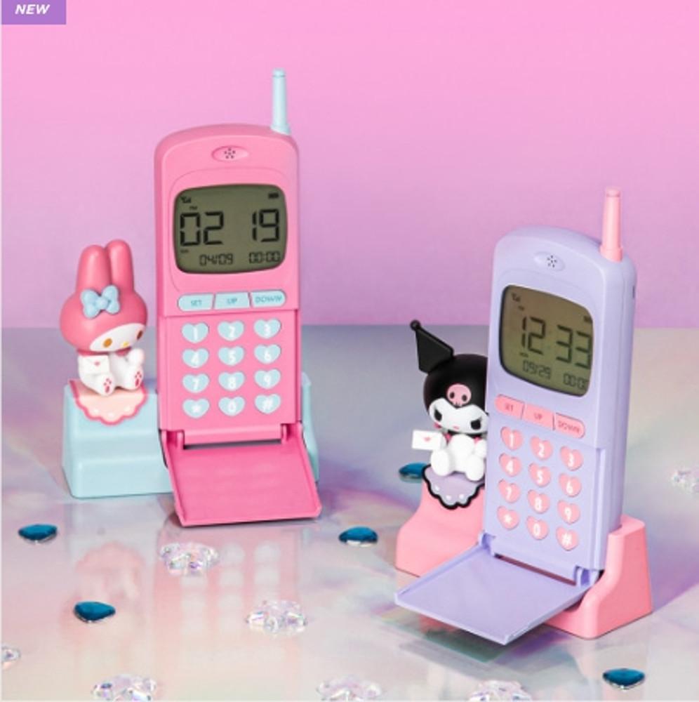 로이체 산리오 레트로 탁상시계 아날로그 키패드 데코스티커 포함 마이멜로디 쿠로미