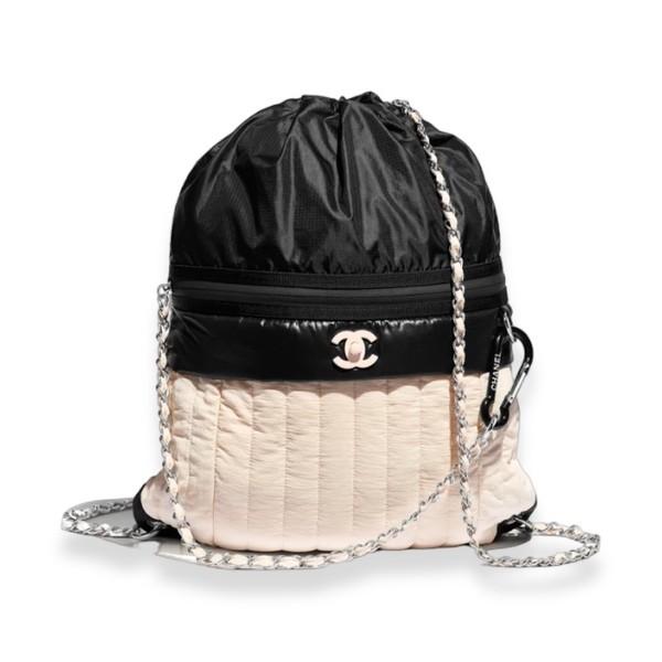 chane* Nylon Chain Backpack (ivory/blk)