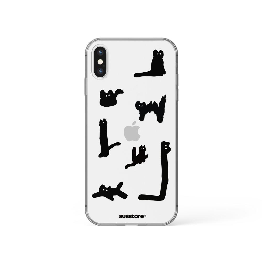 어둠 속의 매옹이 모음 아이폰 갤럭시 z플립3 투명하드 케이스