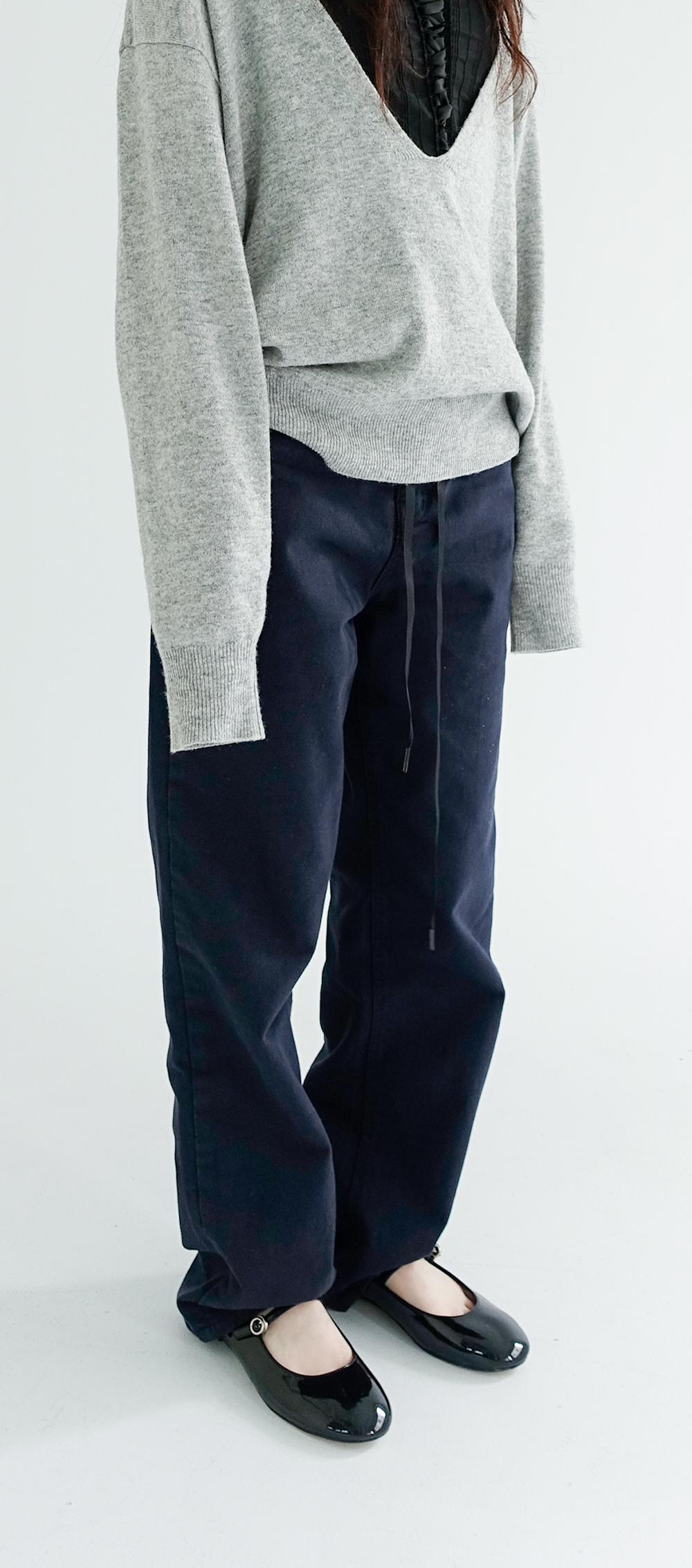 navy twill cotton pants