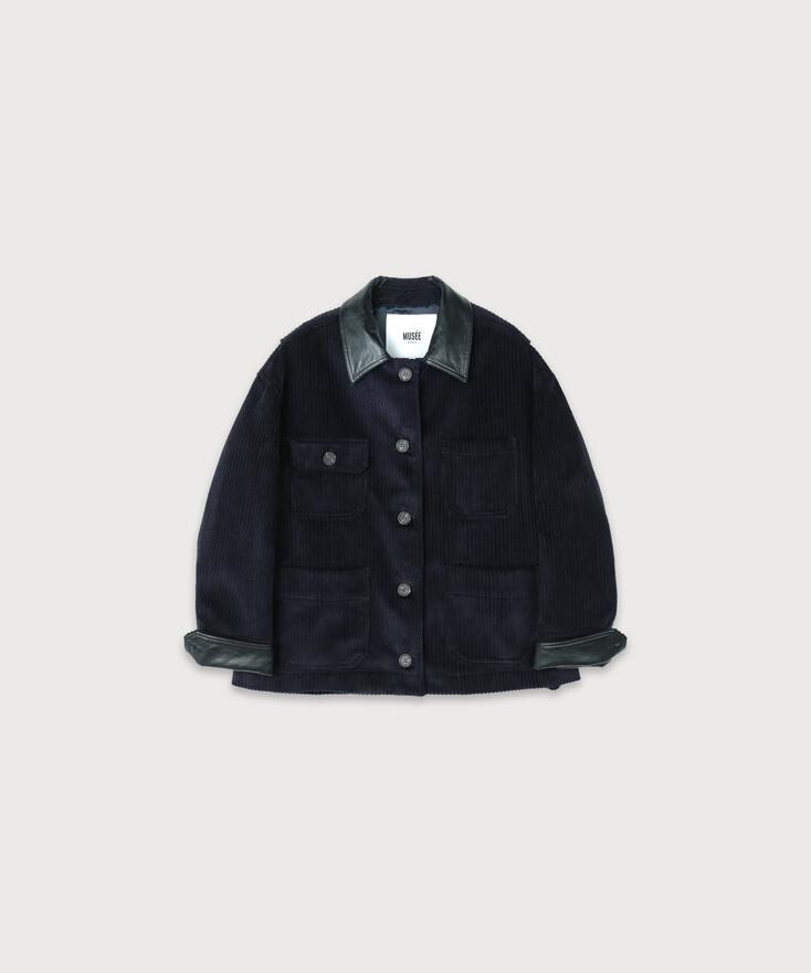 LA FETE Oversized coturoy work jacket_Velvet Navy
