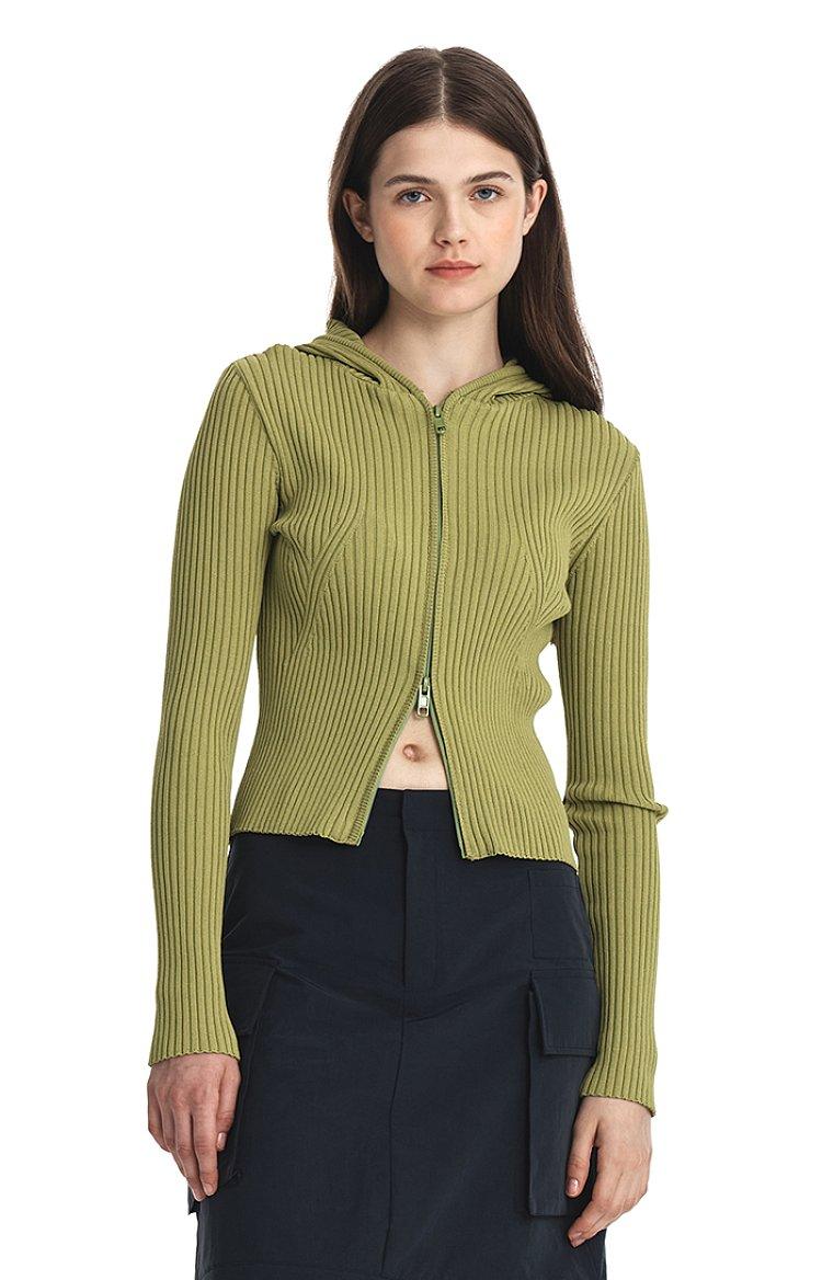 Tails hood Cardigan (Green)