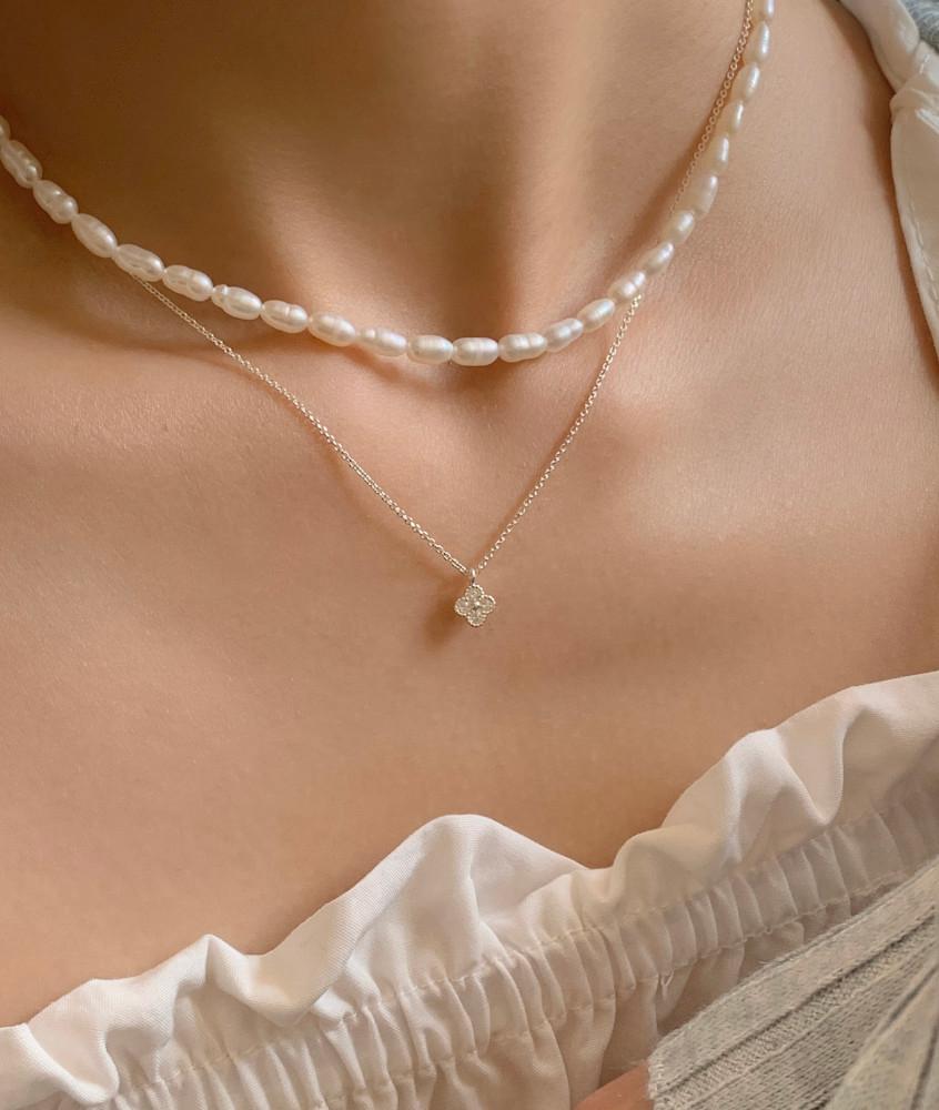 925 실버 미니 클로버 목걸이