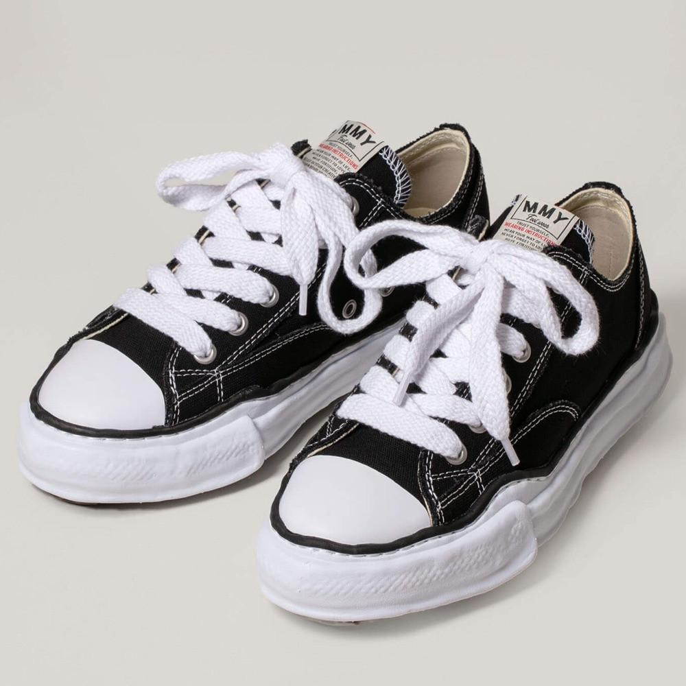 메종 미하라 야스히로 피터슨 OG 솔 캔버스 로우탑 스니커즈 [블랙] A01FW702 BLACK