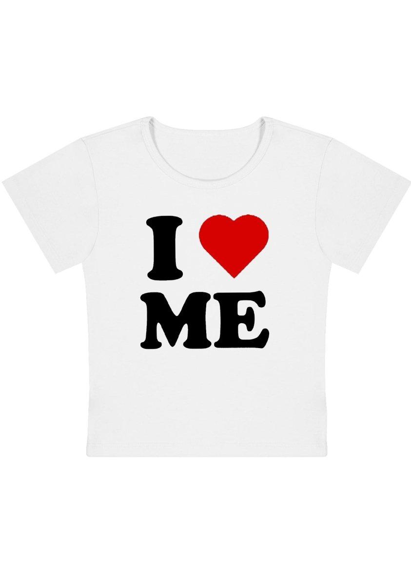 I Love Me Y2K Baby Tee - White / S