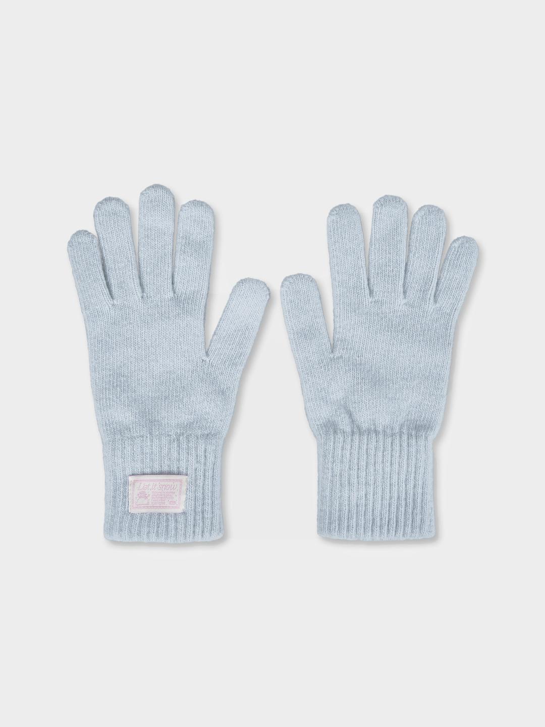 let it snow label gloves (sky)