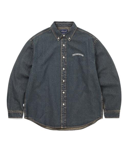 Washed Denim Shirt Dusty Mud