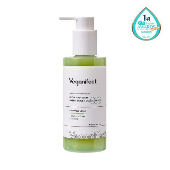 비건이펙트 클린 앤 글로우 청보리 LHA 젤 클렌저 205ml