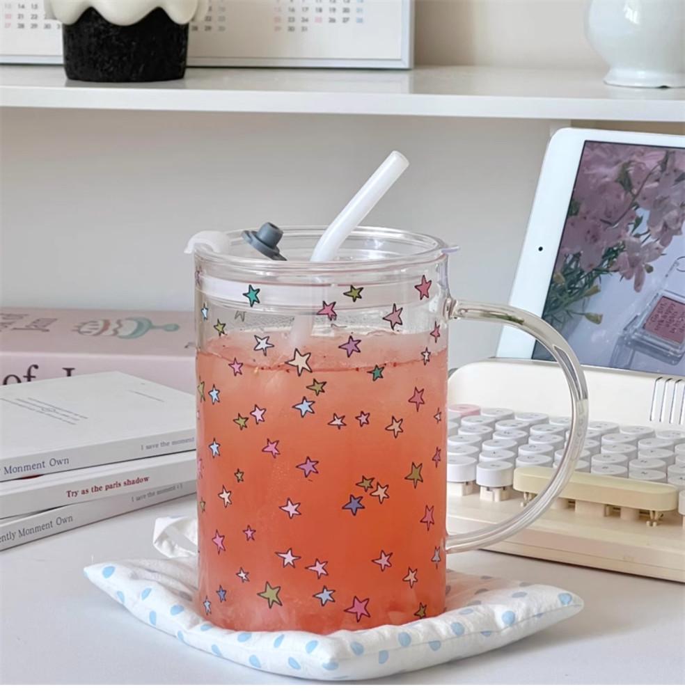 수심 Rainbow Straw Tumbler 레인보우 스트로우 텀블러 별 컵 유니크 선물