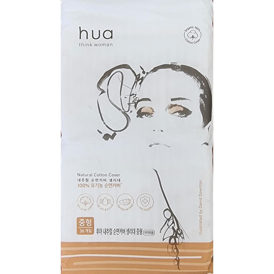 암웨이후아 내추럴 순면커버 중형 생리대 날개형, 중형, 36개입, 1개