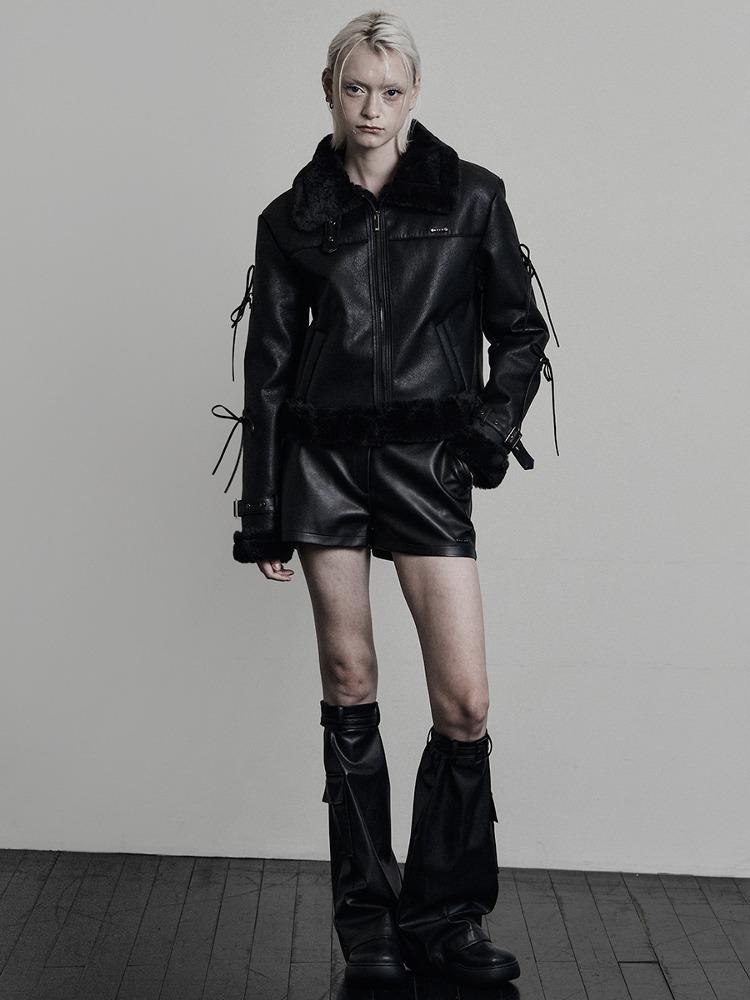 [mnem] tie strap leather mustang