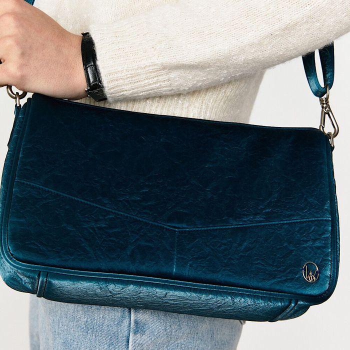 PUFFY BAGUETTE BAG(CRINKLE BLUE)