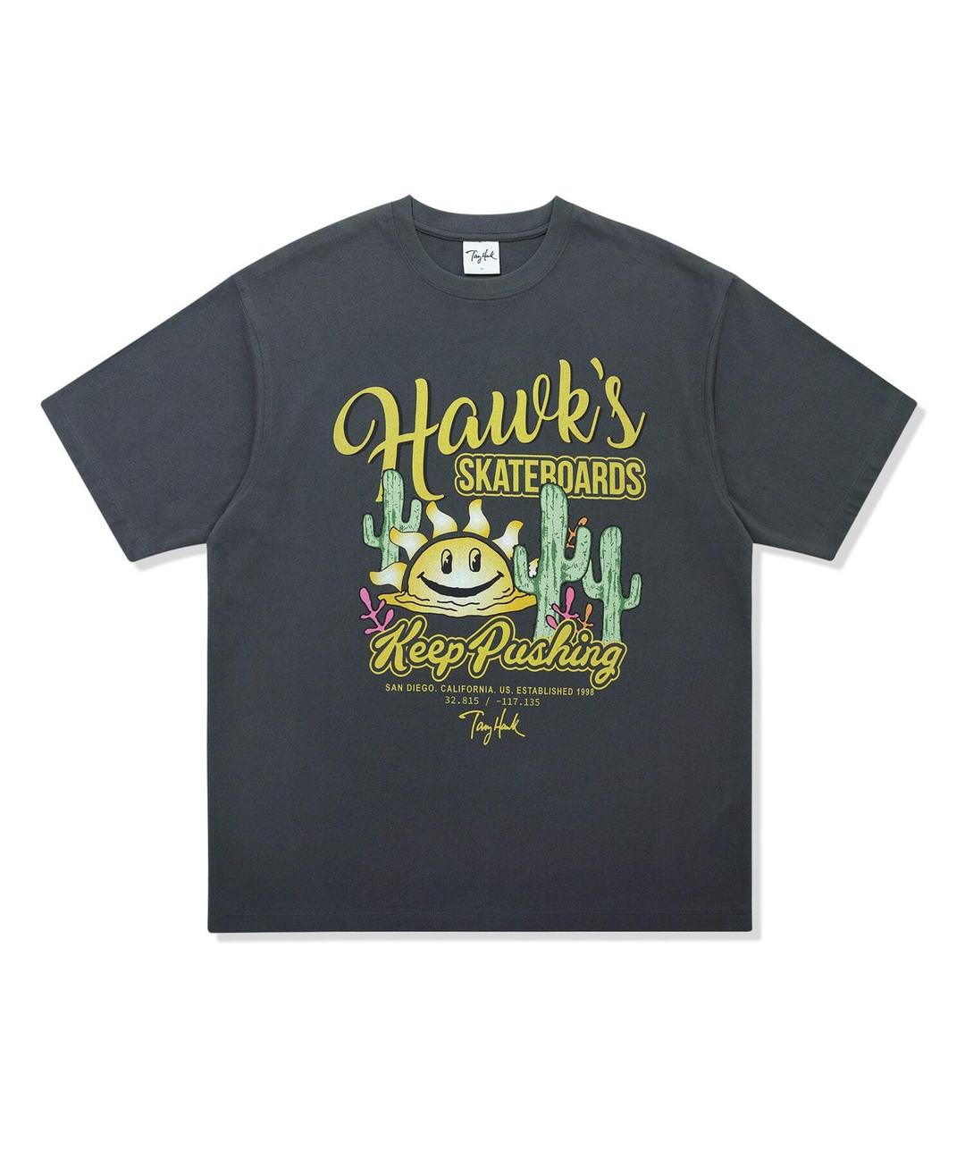 멜팅 썬 그래픽 티셔츠 차콜