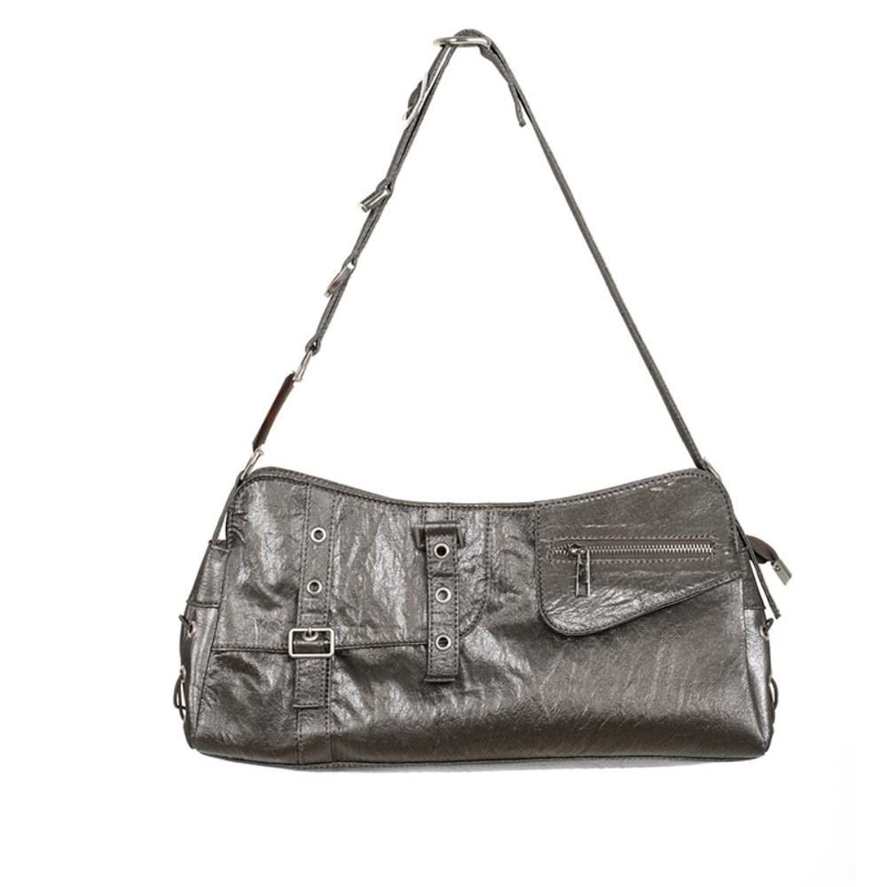 Metallic Stud Leather Square Shoulder Bag / 메탈릭 스터드 레더 스퀘어 숄더백 (2colors)