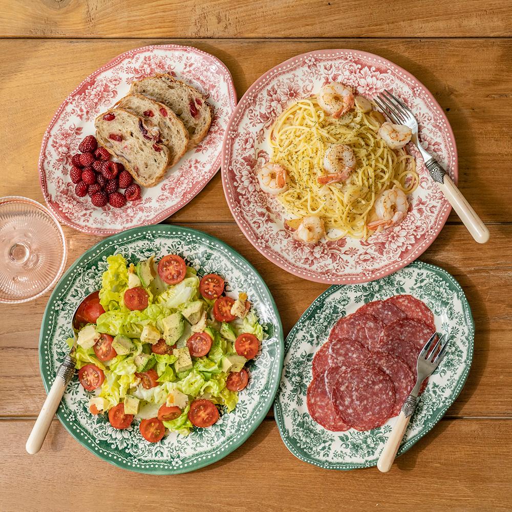 클레이탄 접시, 카페 빈티지 플레이팅 쿠베르, 다이아나 레드 브런치 접시