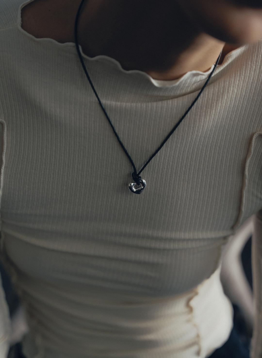 Leather Strap Heart Pendant