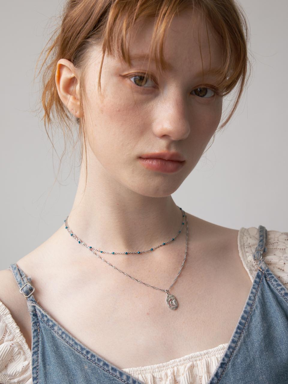 Fly me to the moon double chain necklace