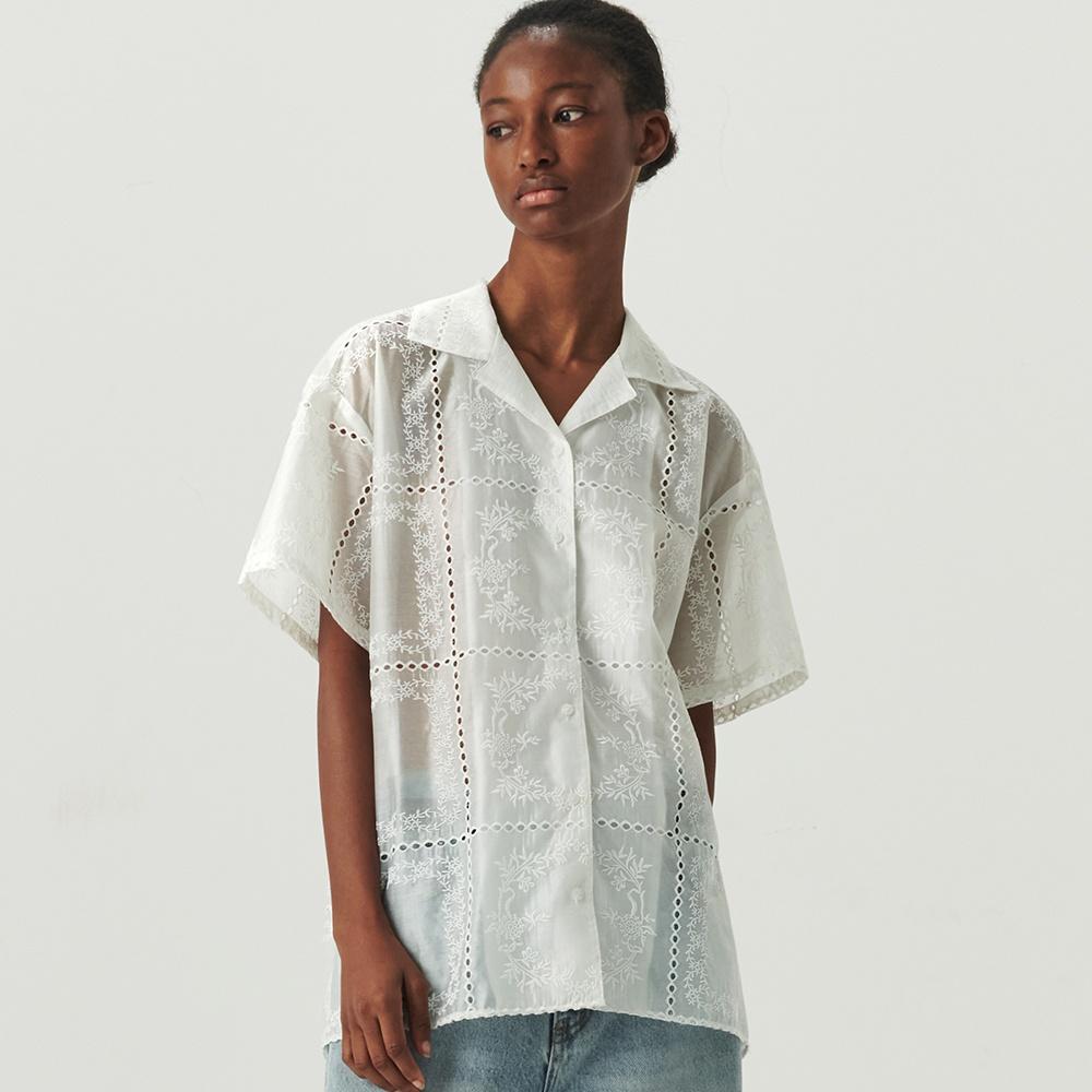 [5차] See-Through Lace Shirt - Ivory