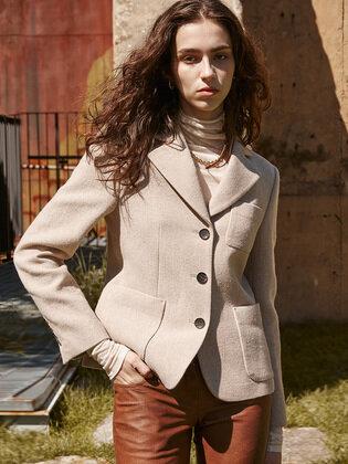 EQUESTRIAN TWEED JACKET_Beige [U1W0J108/71]