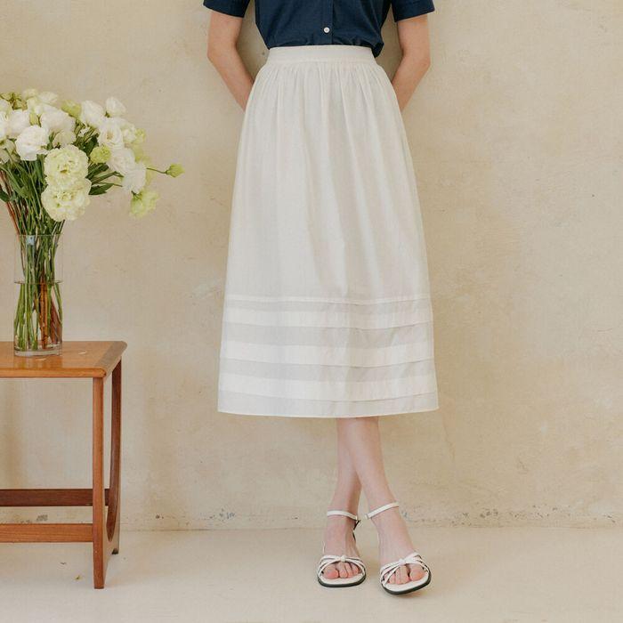 POINT LAYERED SKIRT_WHITE