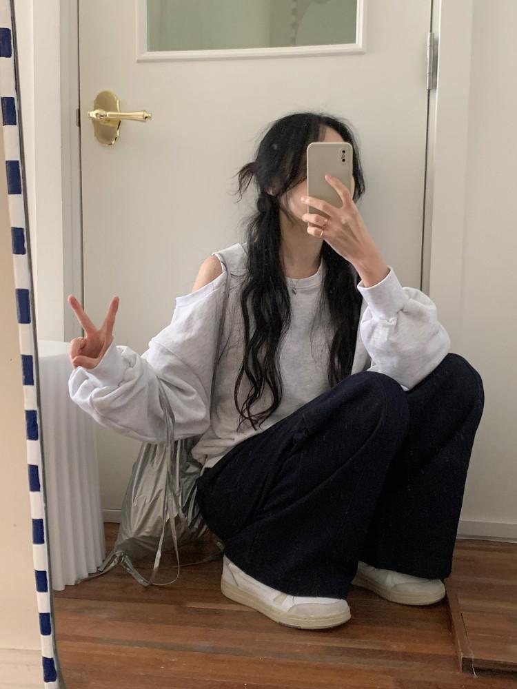 어깨 트임 맨투맨(3col)