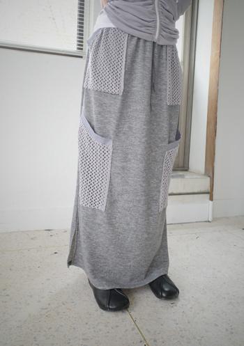 에프터먼데이 net pocket long skirt (2c)