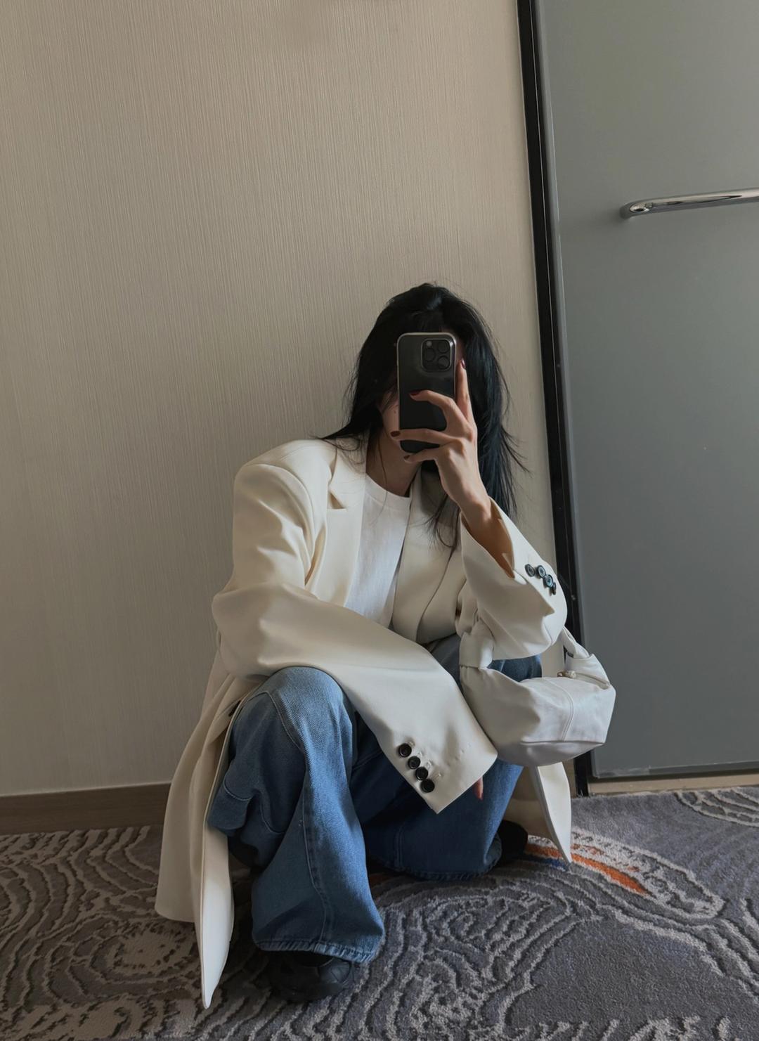 보이 싱글 자켓(아이보리)
