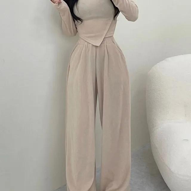 [주문폭주/소장추천] 트레이닝 캐주얼 언발 긴팔 사선 세트 투피스