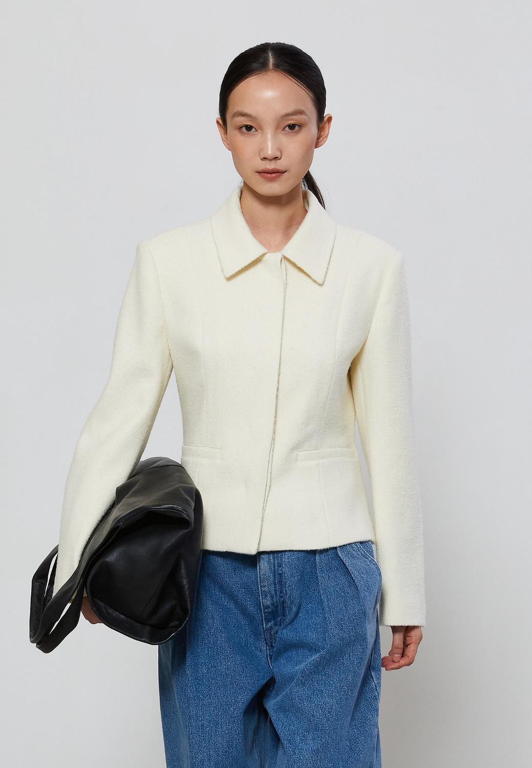 STANDARD HIDDEN TWEED JACKET - IVORY