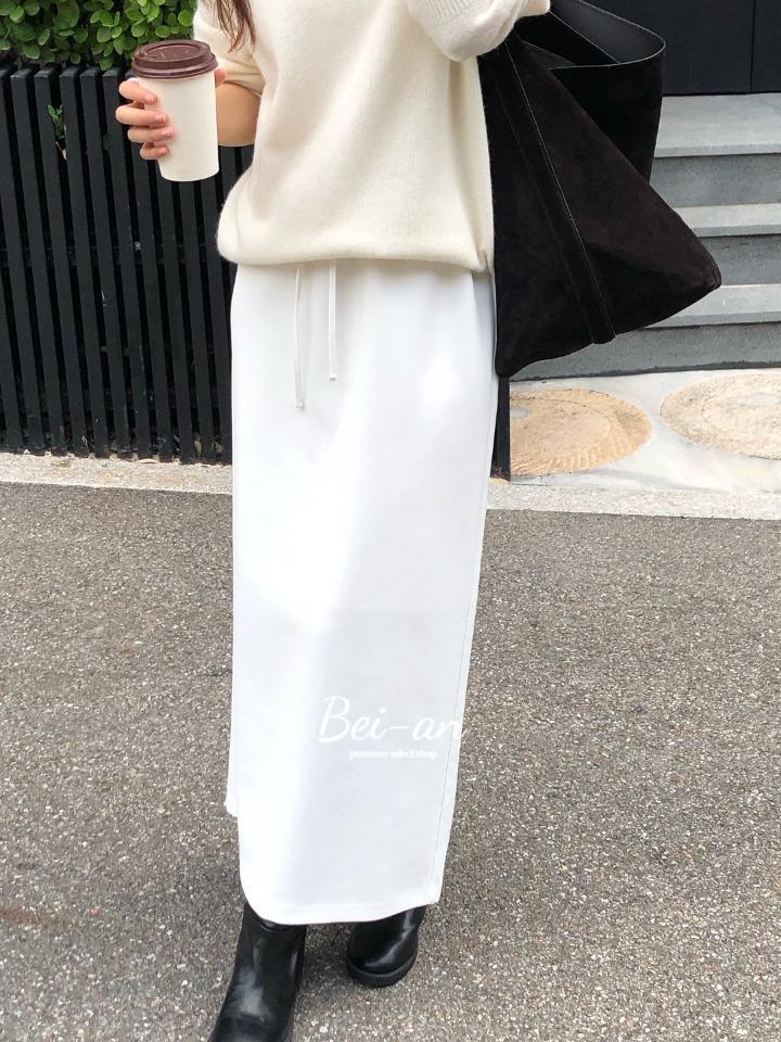 바이안 버베인 오브 스트링 롱 스커트 H라인 실키 맥시 치마 (2 color)