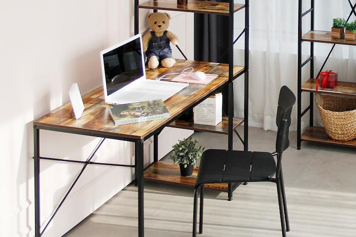 벼리책상 선반형 1200 모던 빈티지 테이블 식탁 노트북 컴퓨터 책상 선반 수납장
