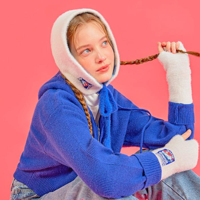 이어 워머 - Blue Checkerboard