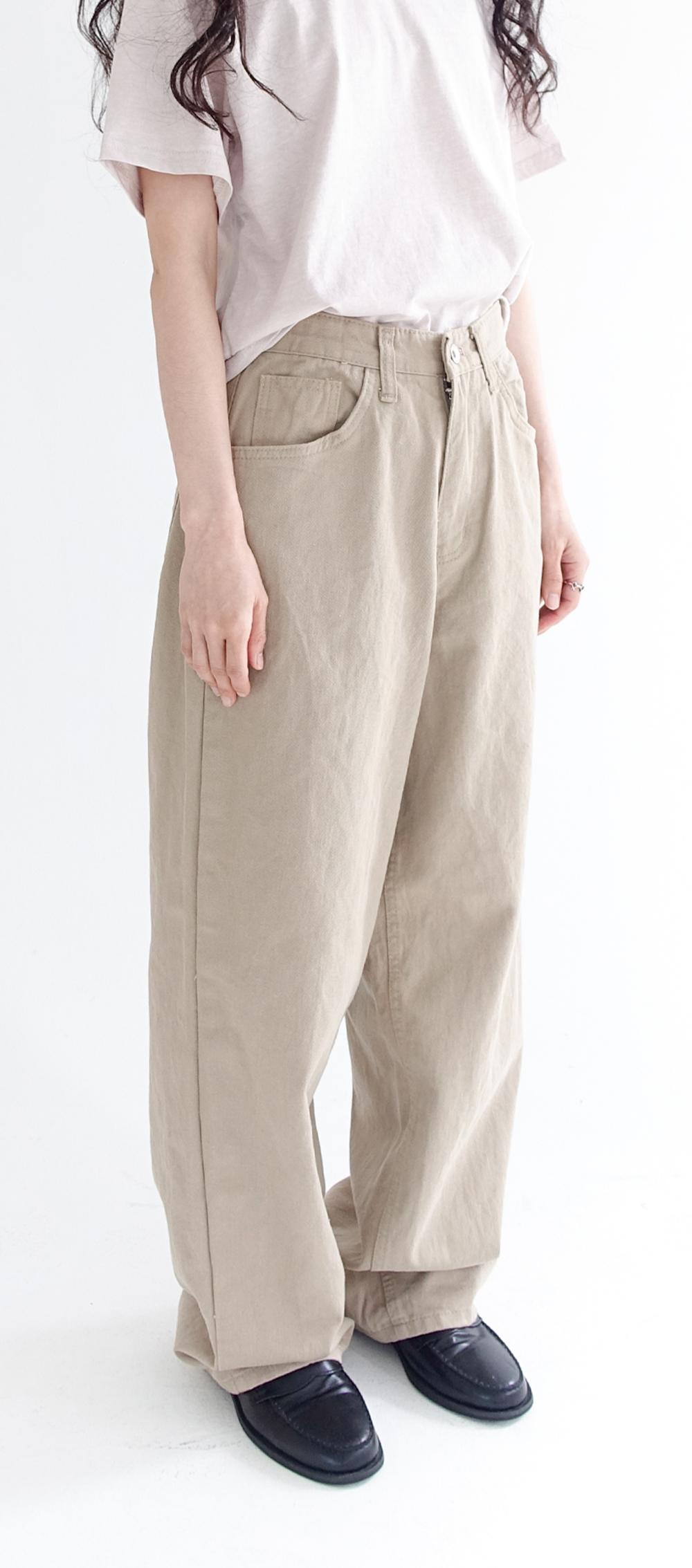 wide cotton beige pants