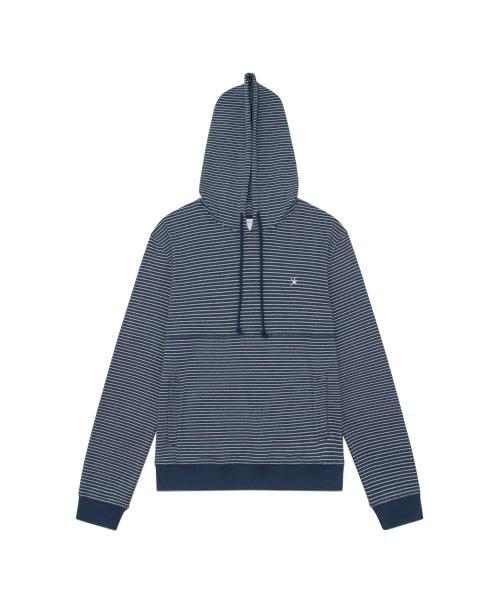 TCM contrast stripe hoodie (navy)