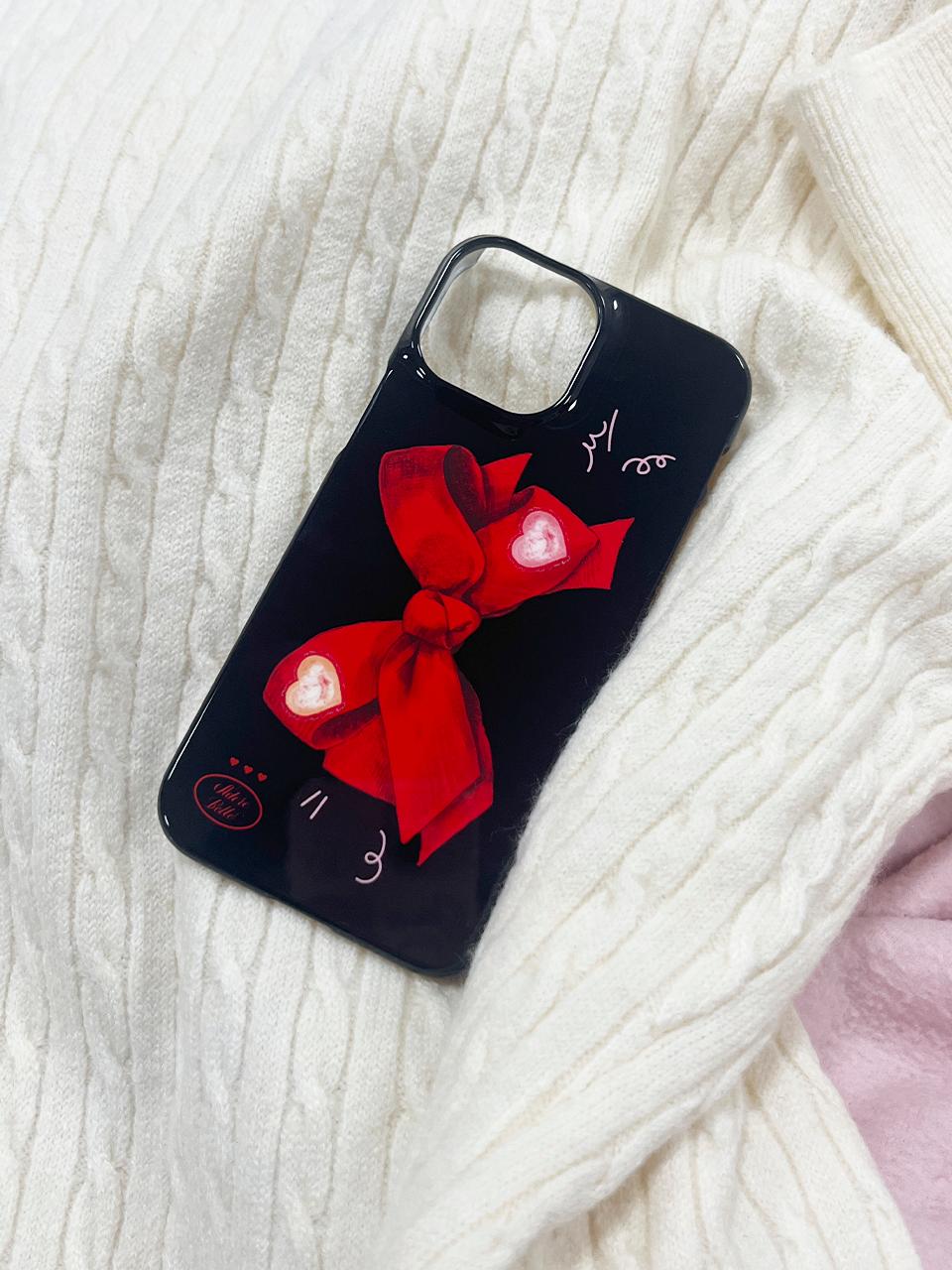 RED RIBBON PHONE CASE - BLACK(유광하드. 에폭시범퍼)