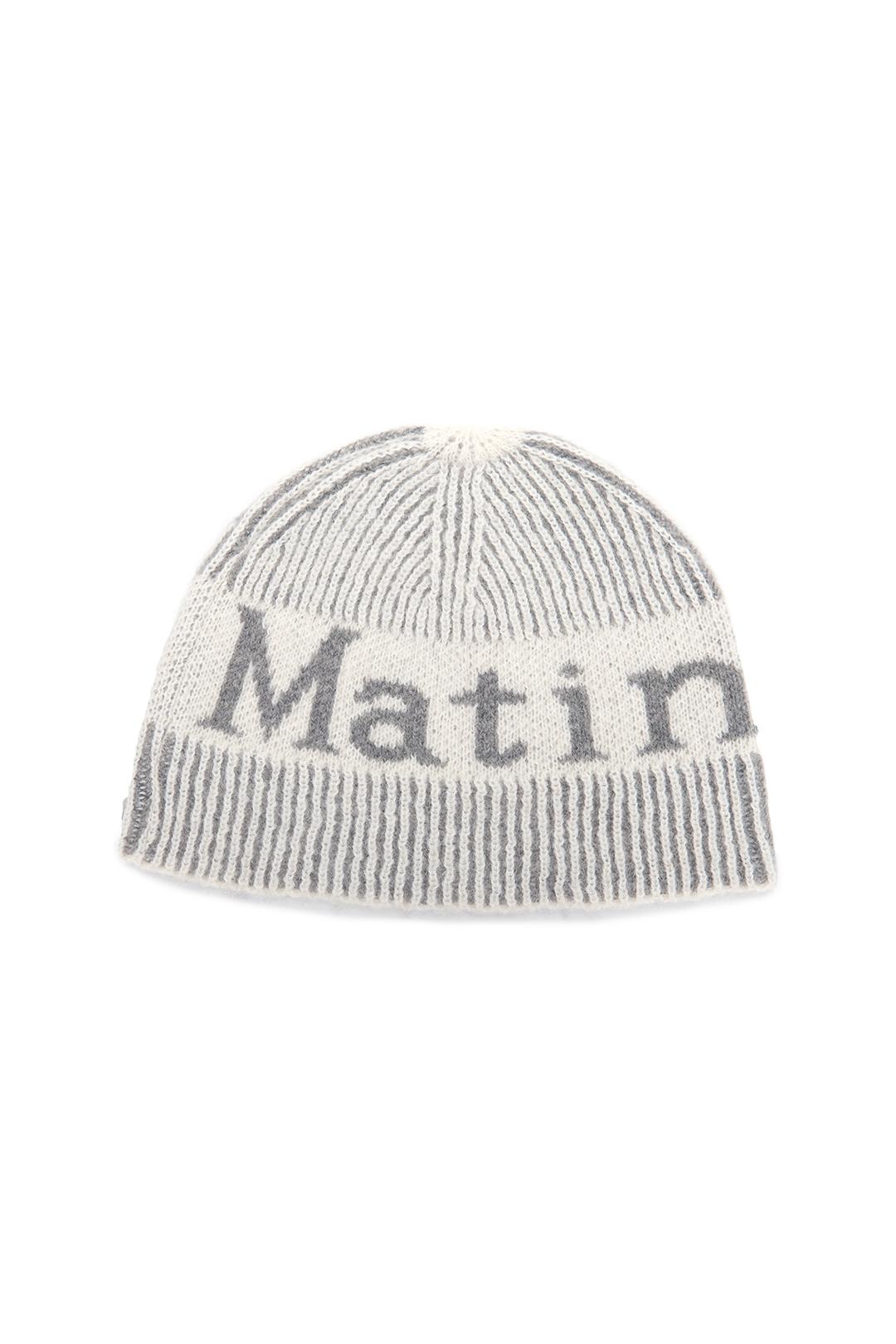 MATIN STRIPE TWO TONE BEANIE IN WHITE