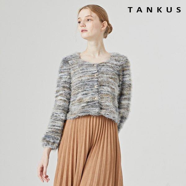 탱커스 페미닌 라운드 보카시 트위드 니트 가디건 TW3CD023L0 453475