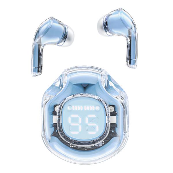 ACEFAST T8 투명 블루투스 이어폰 듀얼 노이즈 캔슬링 디지털 디스플레이 블루투스 5.3