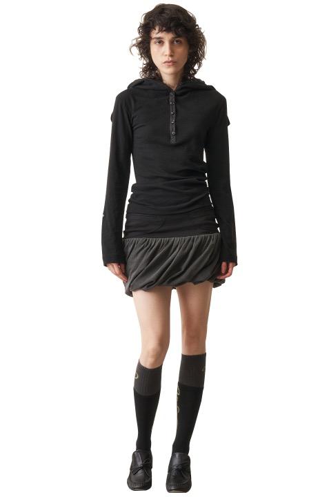 Hooded Henley Tee, Blackout