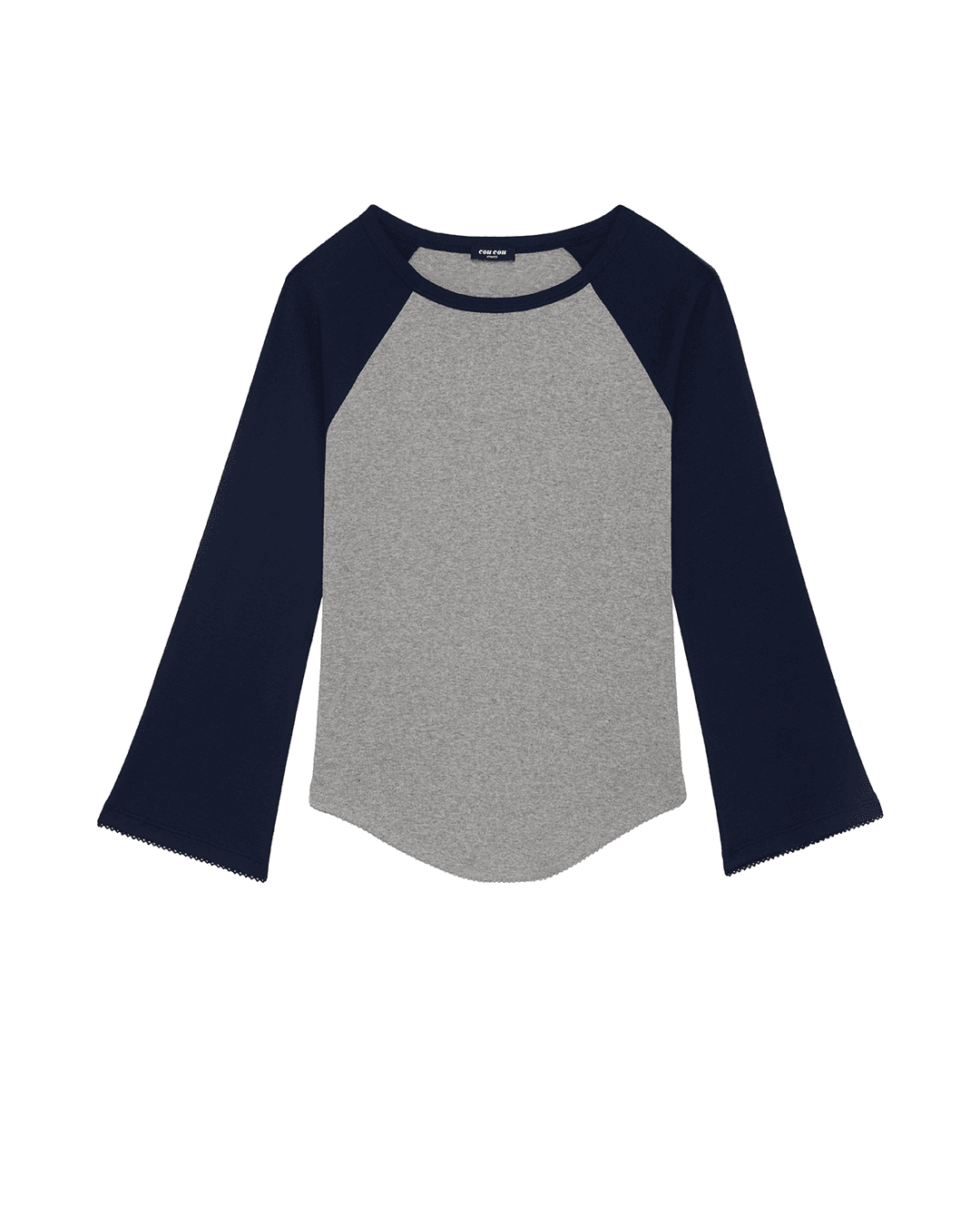 The Raglan: Cotton Jersey Grey/ Navy - Grey/ Navy / XS