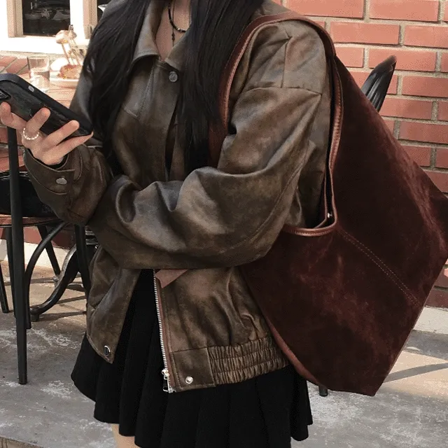 🤎주문폭주🤎빈티지워싱 레더가죽 집업점퍼 긴팔자켓 (루즈박시 아방핏 가을겨울옷 수학여행 Y2K일본해외 통통빅사이즈 긱시크항공 야구잠바 오버핏 숏무스탕 야상바람막이 블레이저블루종)