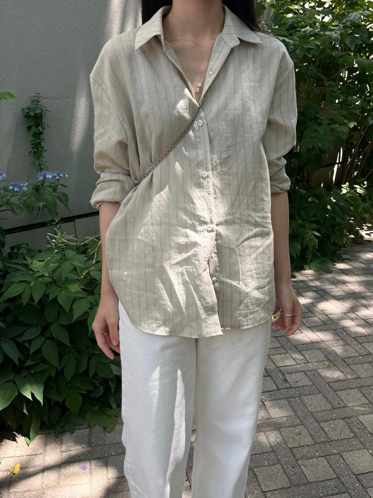 스트라이트 린넨 셔츠 (2color)