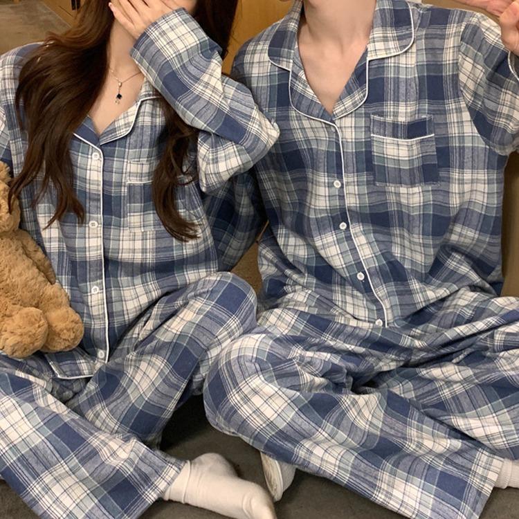 [남녀커플] 브리튼 체크 파자마 세트
