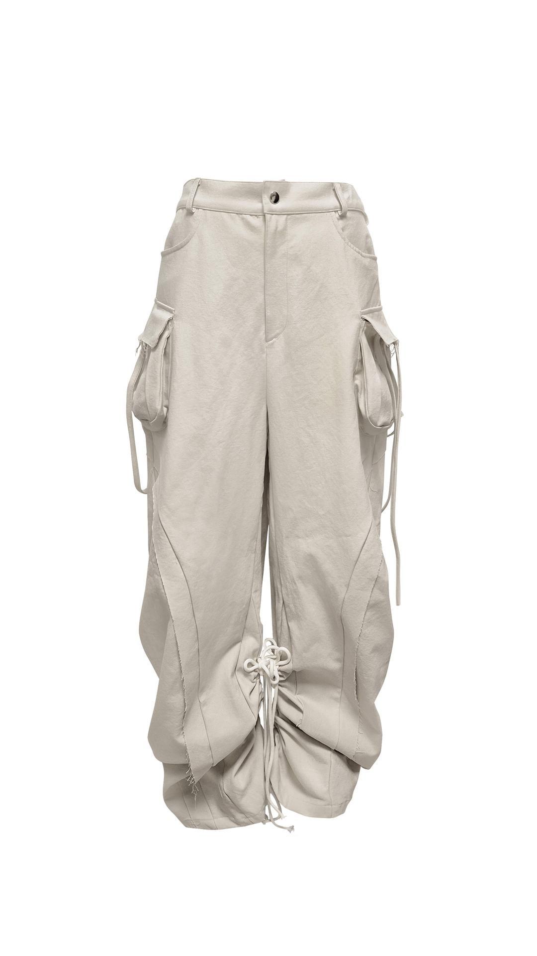 [jung do] CUT OUT STRING CARGO PANTS  (DRITY BEIGE)