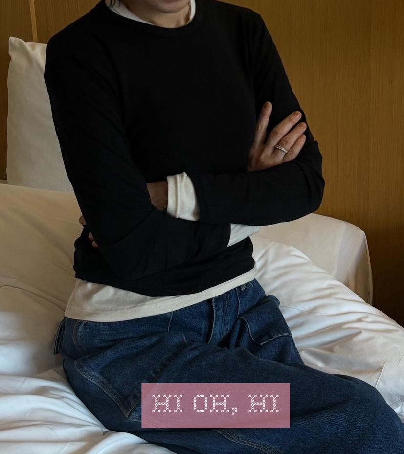 하이오하이 (2color)찰랑핏 모달린 여리 긴팔티 [여름까지가능]