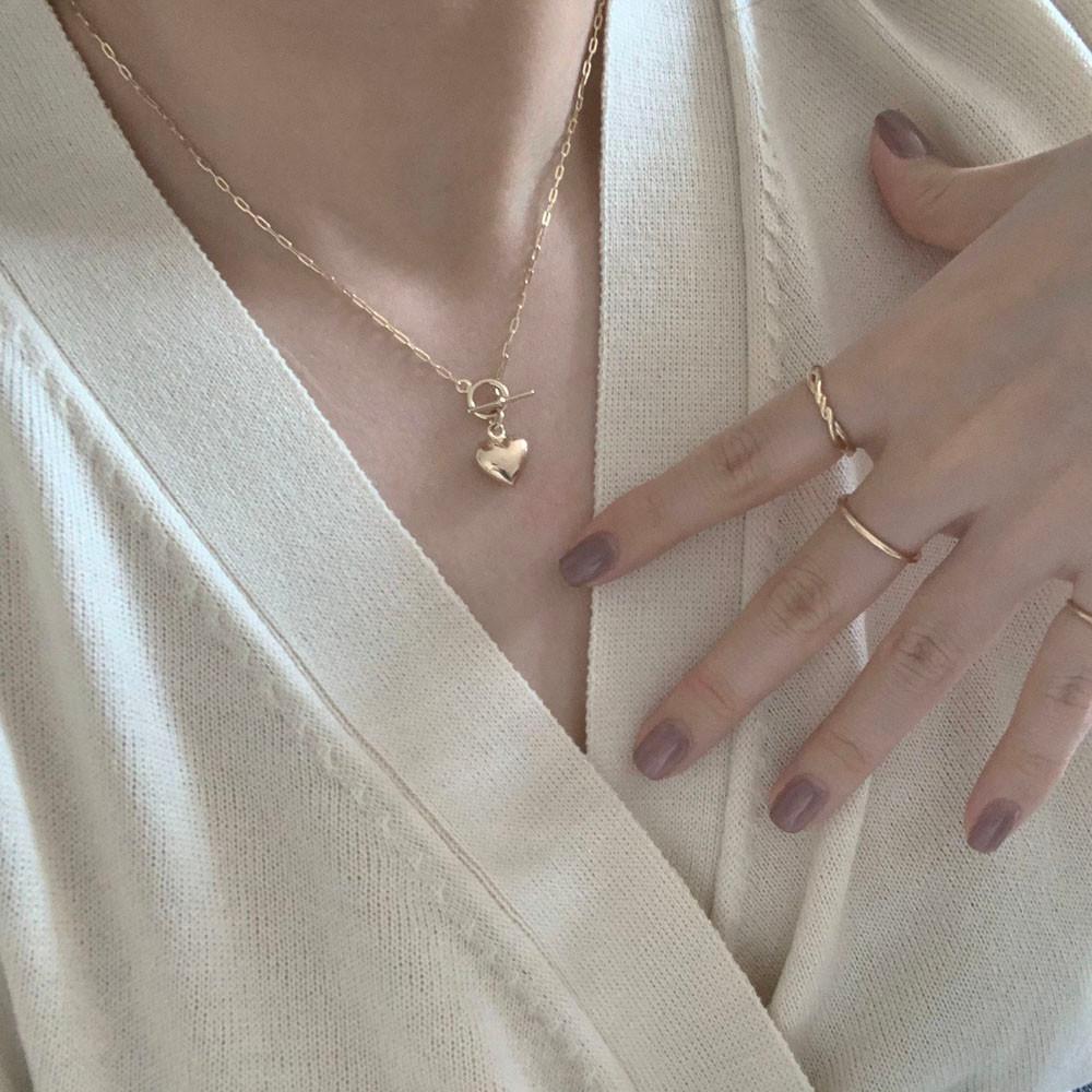 14K 18K 토글바 체인 데일리 통통하트 목걸이