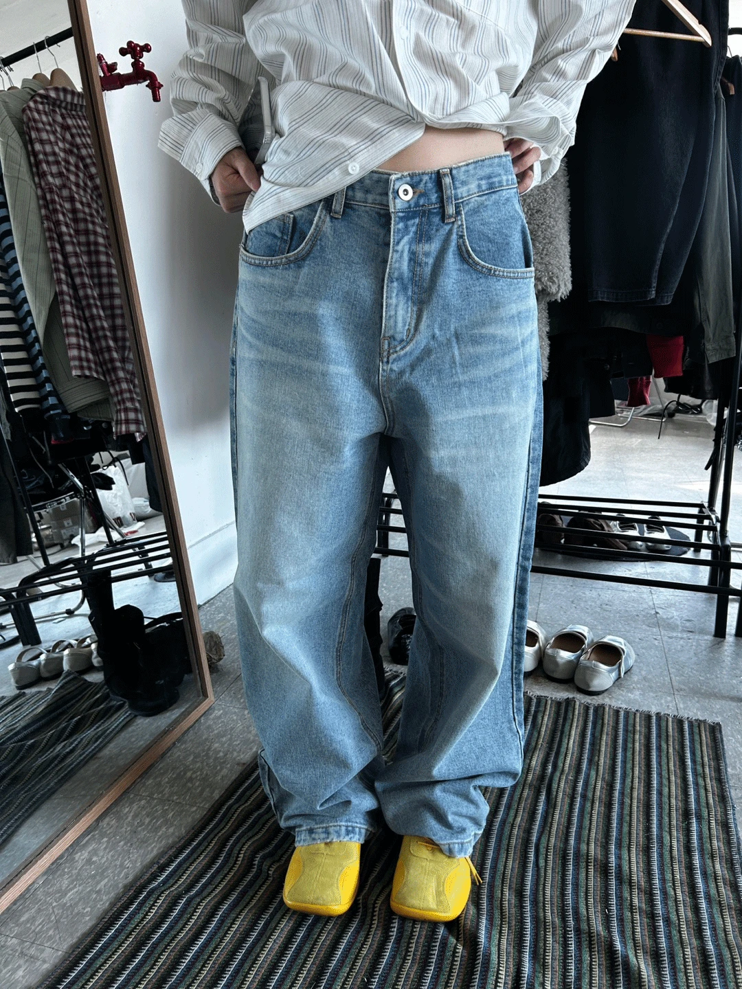 relax faded curve denim