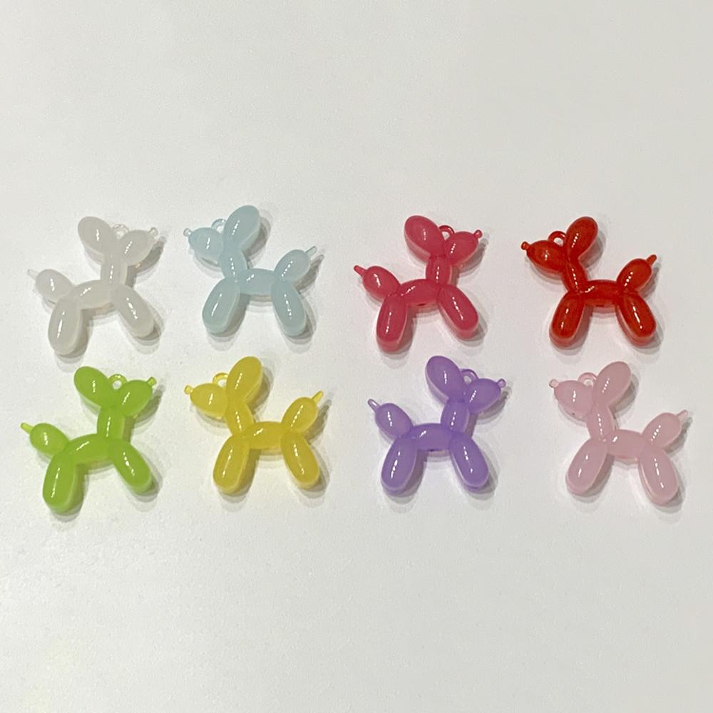 풍선강아지 투명 키링